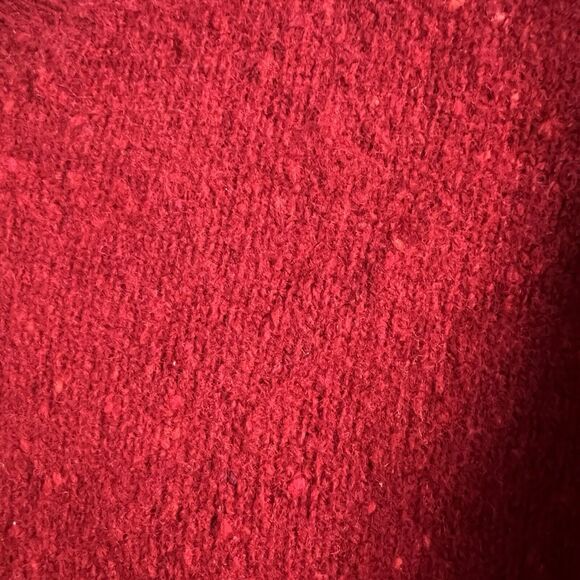 Vintage Red Lambswool Sweater Size Medium Boucle Speckled Knit Festive - Picture 2 of 6